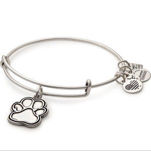NWT In Box Alex & Ani Silver Paw Print Bracelet